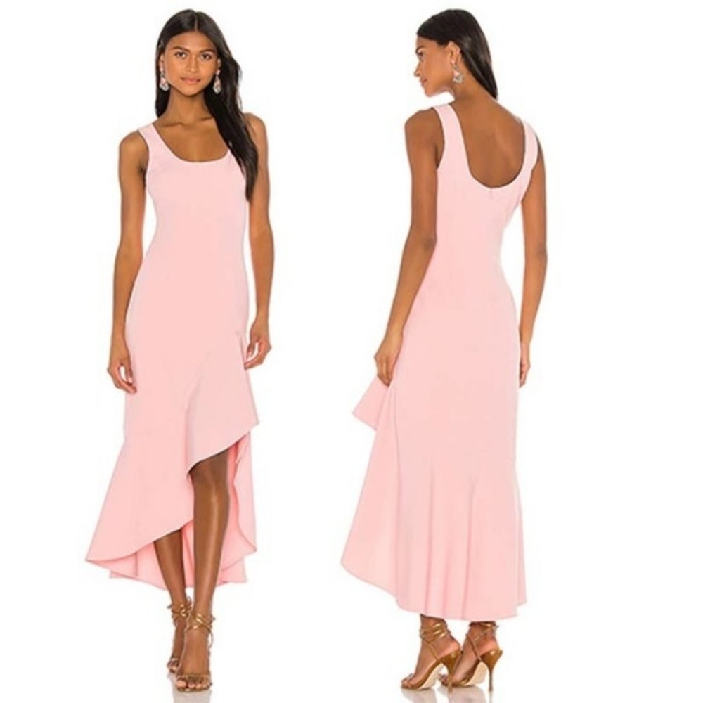 Bardot Scoop Neck Esther Frill Women's Dress In Peachy Pink Size: Small NWT - Picture 1 of 7